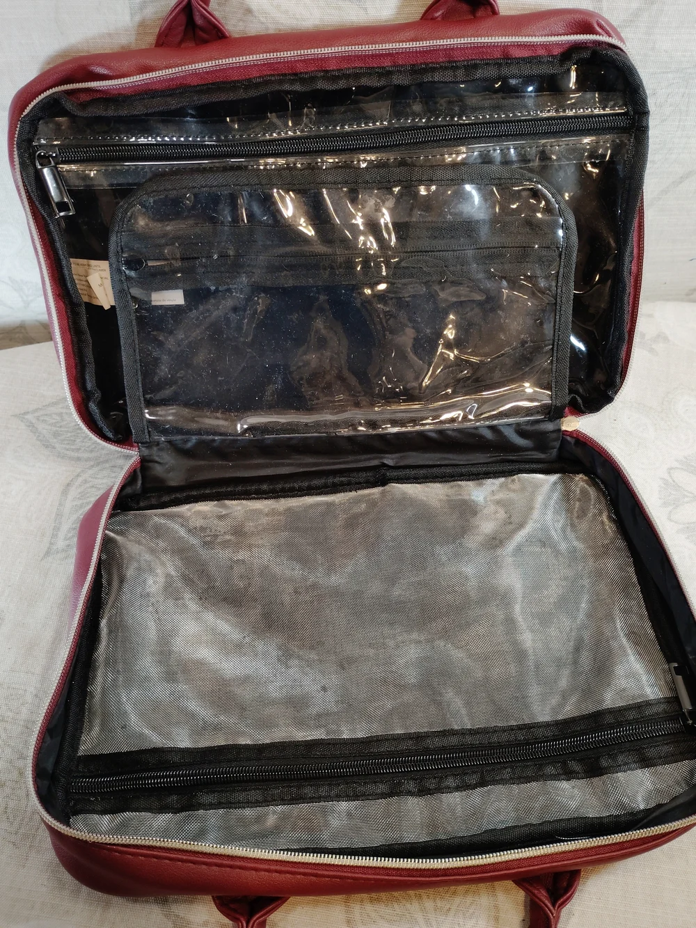 Jones New York Red Quilted Cosmetic Bag